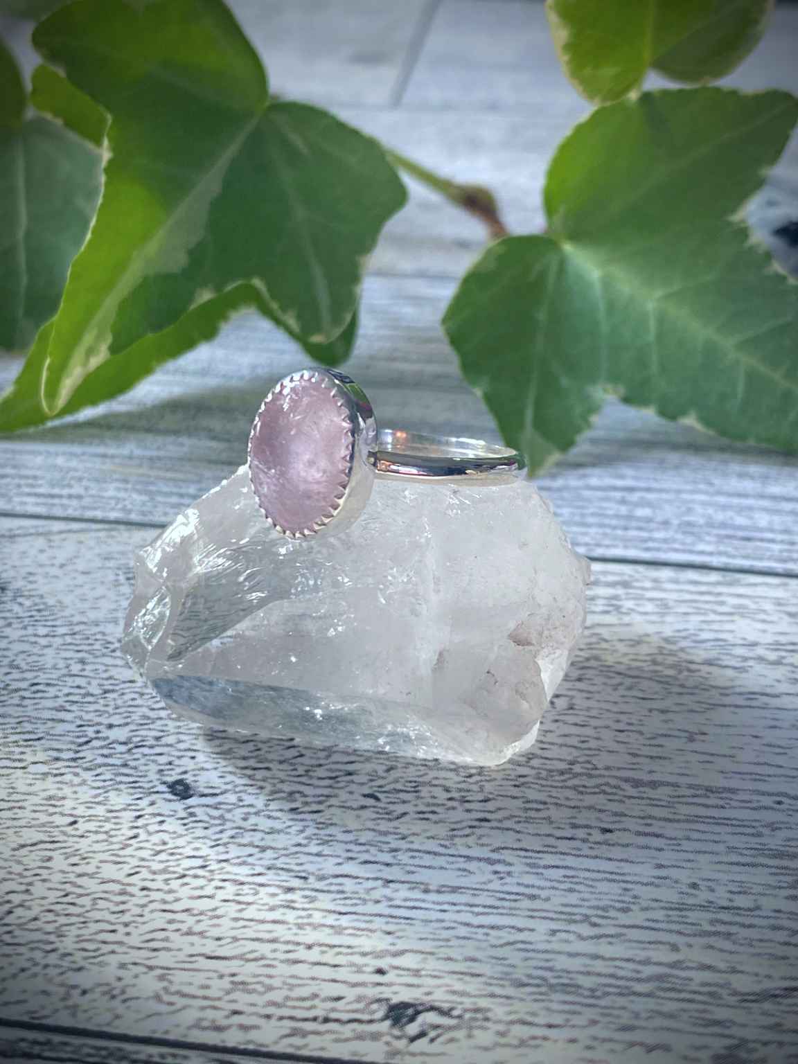 One of a kind handcrafted ring.  Oh how I love me some PINK!!! So dainty and feminine, you cannot go wrong with this beauty if you are purchasing as a gift for a loved one or for yourself. Pink Morganite is semi translucent with an amazing pink hue that goes so well with bright shiny silver.  Available in a US size 7.  Pink Morganite brings the energy rays of determination, commitment, and caring. Pink is the color of new love, new romance and new relationships. Love is in the air!!!