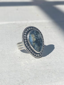 Sterling Silver Ring With Natural Blue Turquoise Stone - Size 9